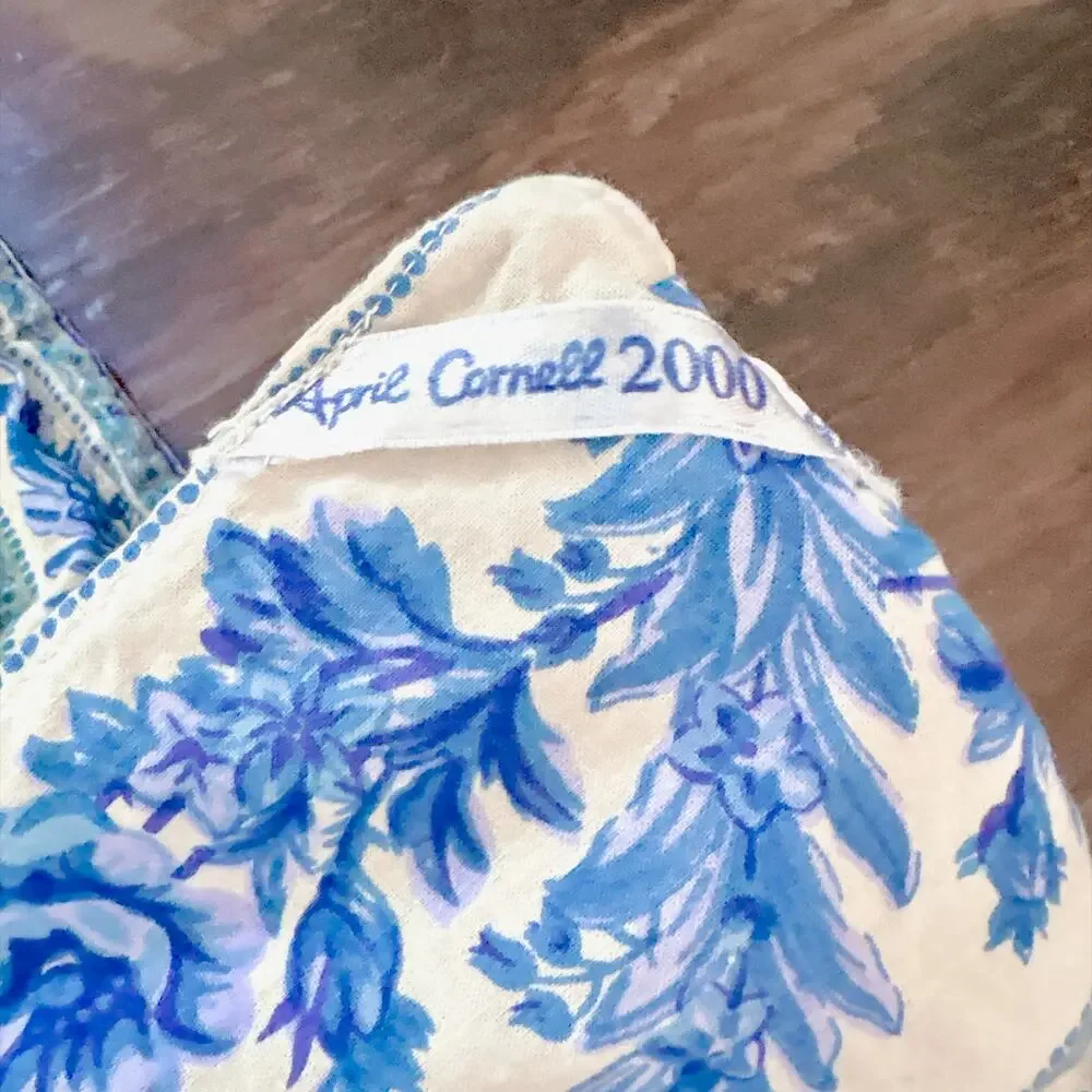 Vintage Reversible April Cornell Duvet Cover and Pillow Shams Set